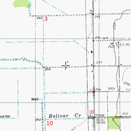 Topographic Map of Bolivar Creek, AR
