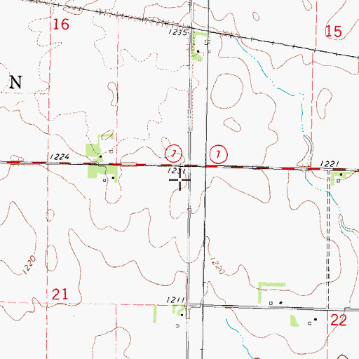 Topographic Map of Township of Lincoln, IA