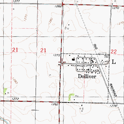 Topographic Map of Township of Lincoln, IA