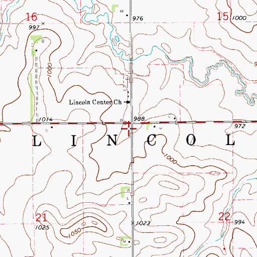 Topographic Map of Township of Lincoln, IA