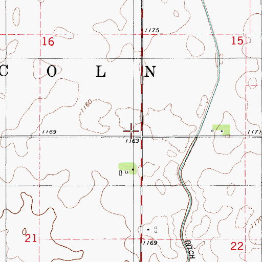 Topographic Map of Township of Lincoln, IA