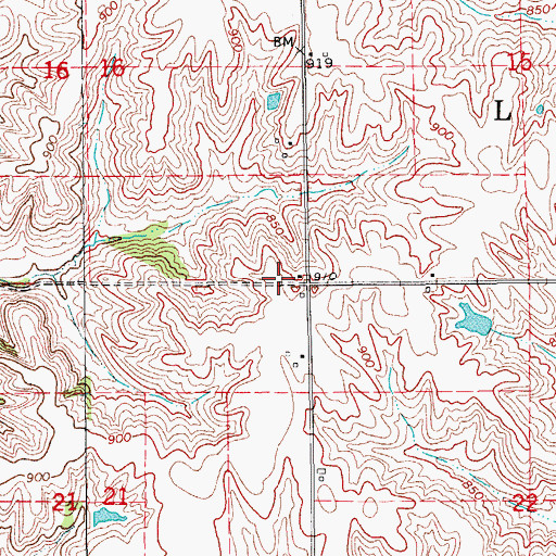 Topographic Map of Township of Lincoln, IA