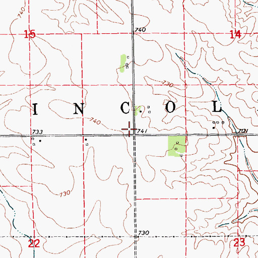 Topographic Map of Township of Lincoln, IA
