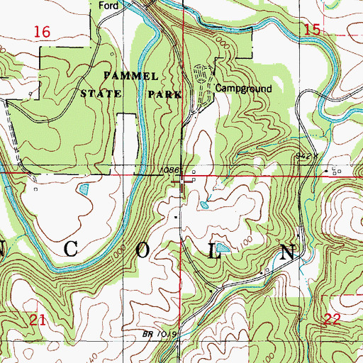 Topographic Map of Township of Lincoln, IA