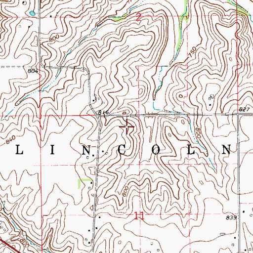 Topographic Map of Township of Lincoln, IA