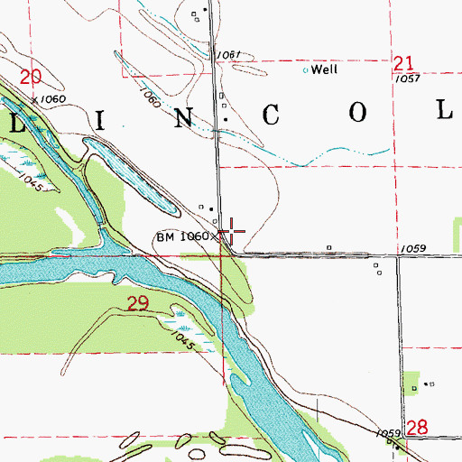Topographic Map of Township of Lincoln, IA