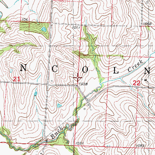 Topographic Map of Township of Lincoln, IA