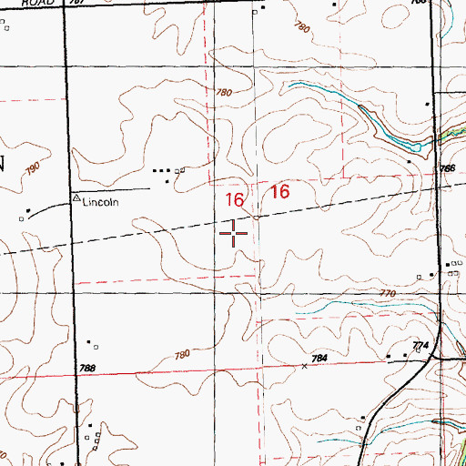 Topographic Map of Township of Lincoln, IA