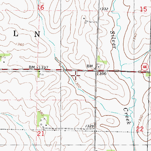 Topographic Map of Township of Lincoln, IA