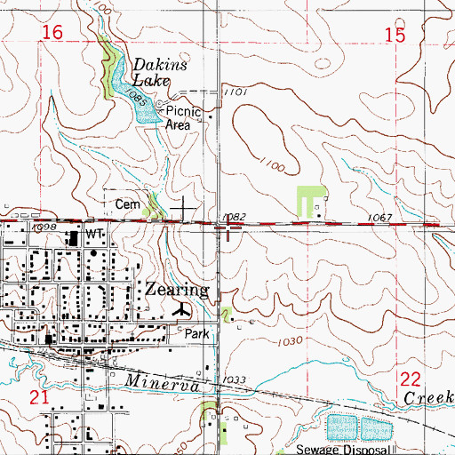 Topographic Map of Township of Lincoln, IA