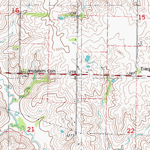 Topographic Map of Township of Lincoln, IA
