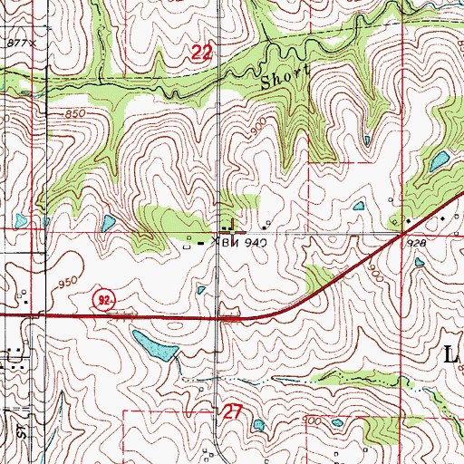 Topographic Map of Township of Lincoln, IA