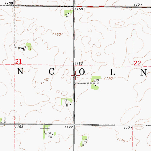 Topographic Map of Township of Lincoln, IA