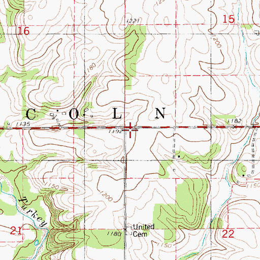 Topographic Map of Township of Lincoln, IA