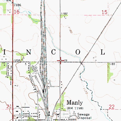 Topographic Map of Township of Lincoln, IA