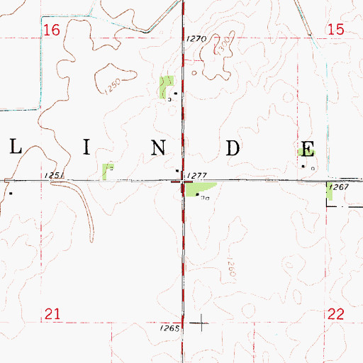 Topographic Map of Township of Linden, IA