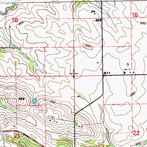 Topographic Map of Township of Linn, IA