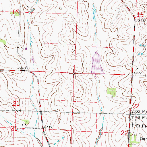 Topographic Map of Township of Liston, IA