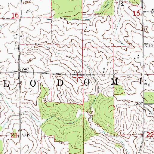 Topographic Map of Township of Lodomillo, IA