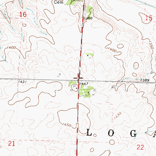 Topographic Map of Township of Logan, IA