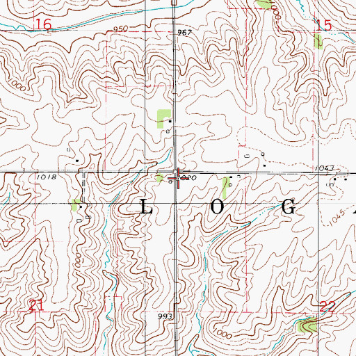 Topographic Map of Township of Logan, IA