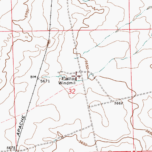 Topographic Map of Flattop Windmill, AZ