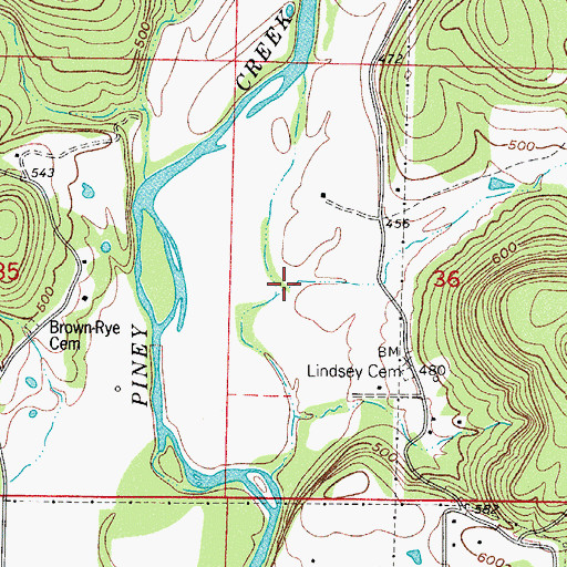 Topographic Map of Booger Hollow, AR