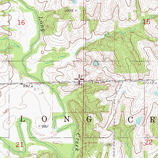 Topographic Map of Township of Long Creek, IA