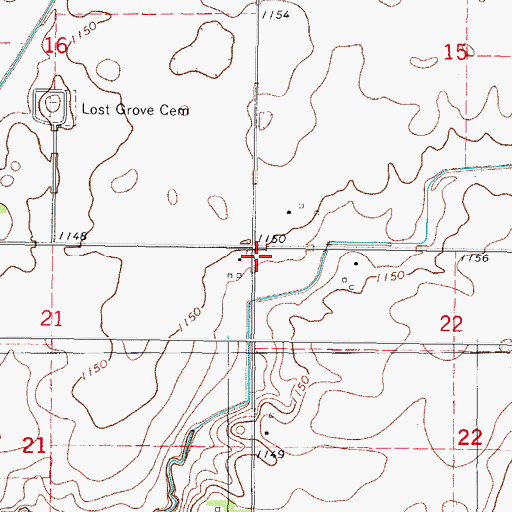 Topographic Map of Township of Lost Grove, IA