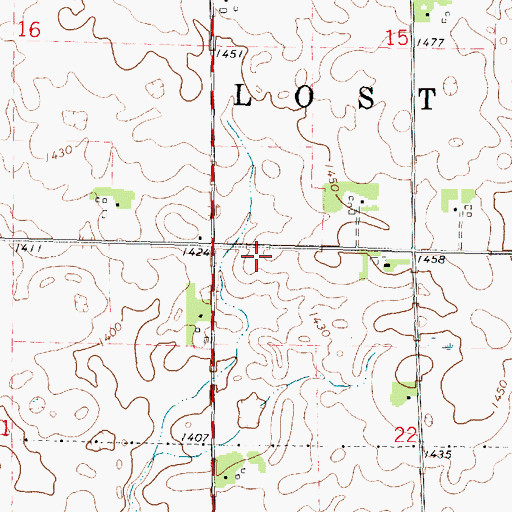 Topographic Map of Township of Lost Island, IA