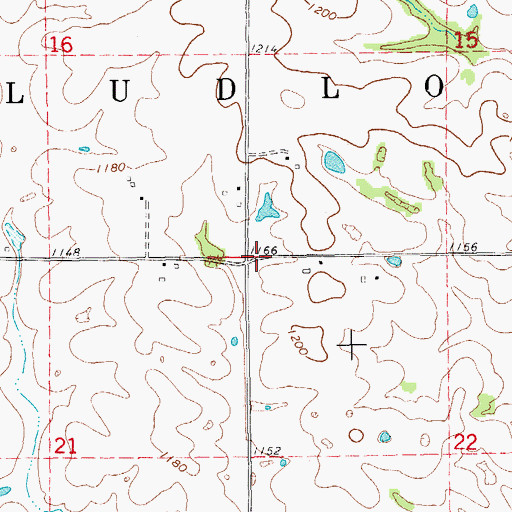 Topographic Map of Township of Ludlow, IA