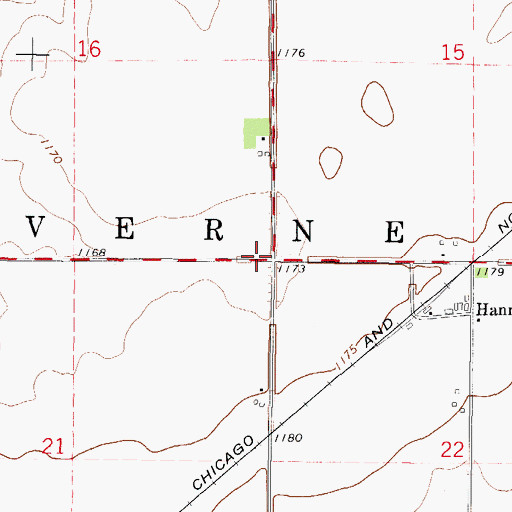Topographic Map of Township of Lu Verne, IA
