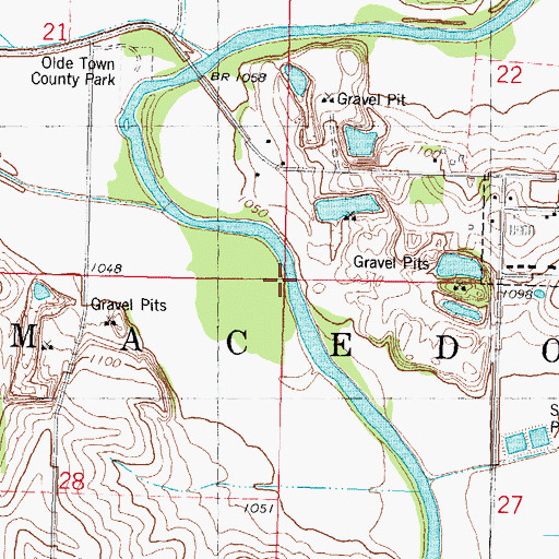 Topographic Map of Township of Macedonia, IA