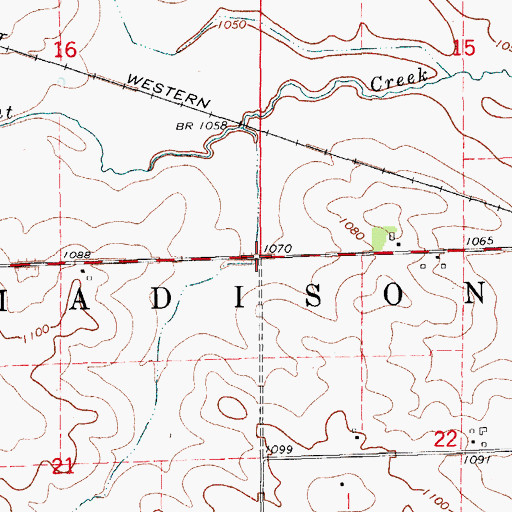 Topographic Map of Township of Madison, IA