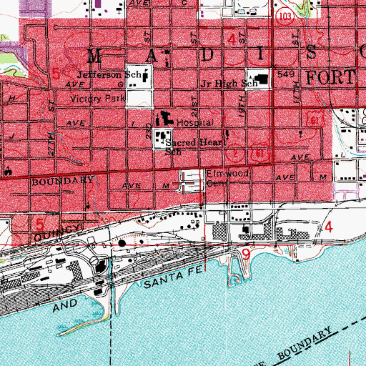 Topographic Map of Township of Madison, IA