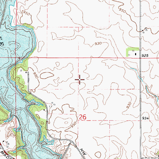 Topographic Map of Township of Madison, IA