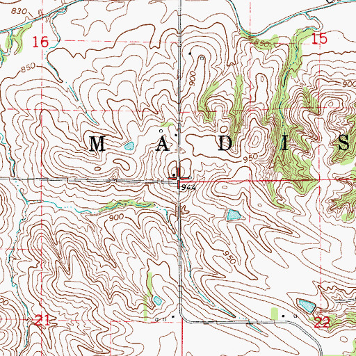 Topographic Map of Township of Madison, IA