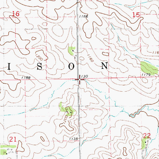 Topographic Map of Township of Madison, IA