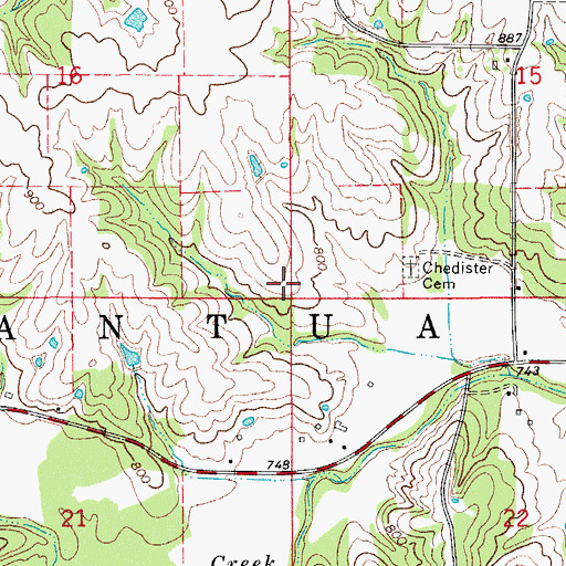 Topographic Map of Township of Mantua, IA