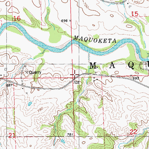 Topographic Map of Township of Maquoketa, IA