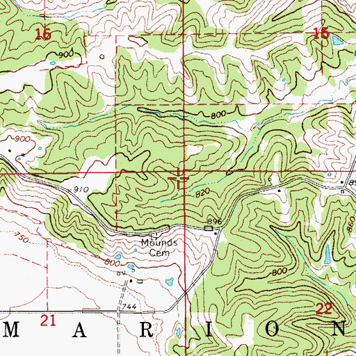 Topographic Map of Township of Marion, IA
