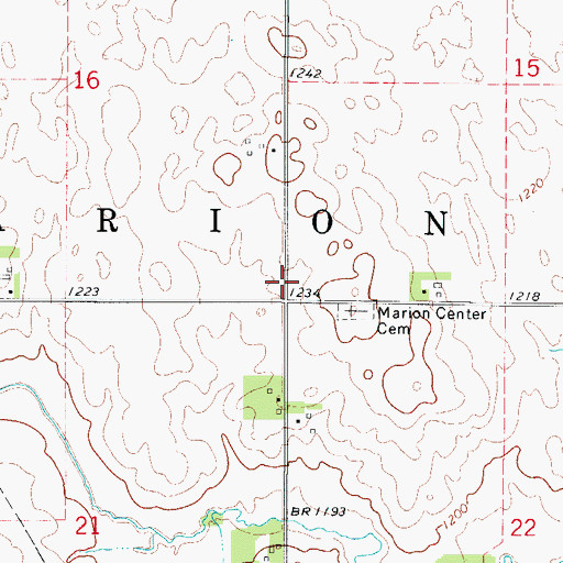 Topographic Map of Township of Marion, IA