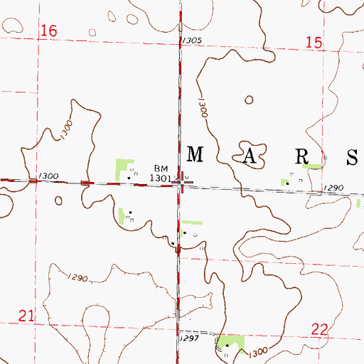 Topographic Map of Township of Marshall, IA