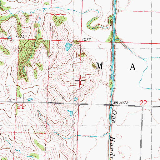 Topographic Map of Township of Mason, IA