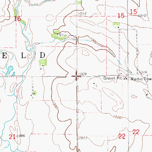 Topographic Map of Township of Maxfield, IA