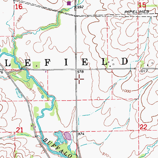 Topographic Map of Township of Middlefield, IA