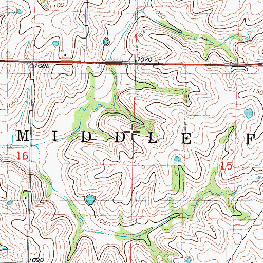 Topographic Map of Township of Middle Fork, IA