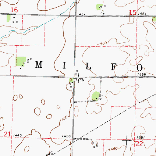 Topographic Map of Township of Milford, IA