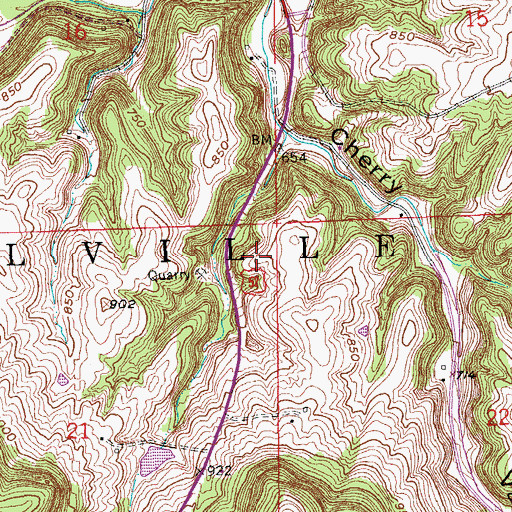 Topographic Map of Township of Millville, IA