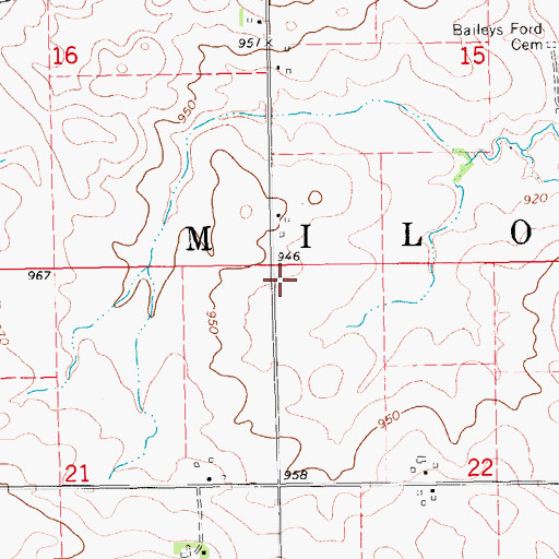 Topographic Map of Township of Milo, IA
